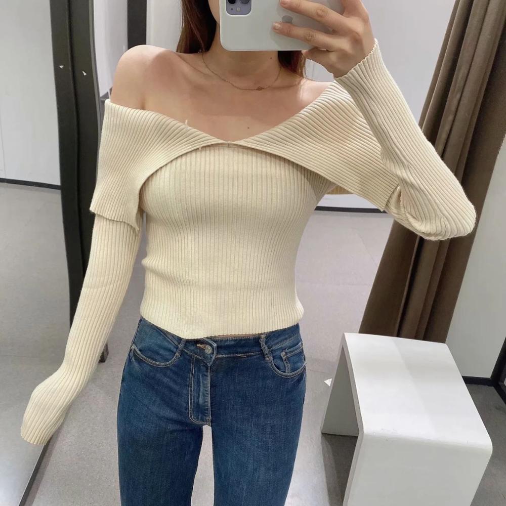New Style Big Lapel Solid Color Sweater For Autumn And Winter