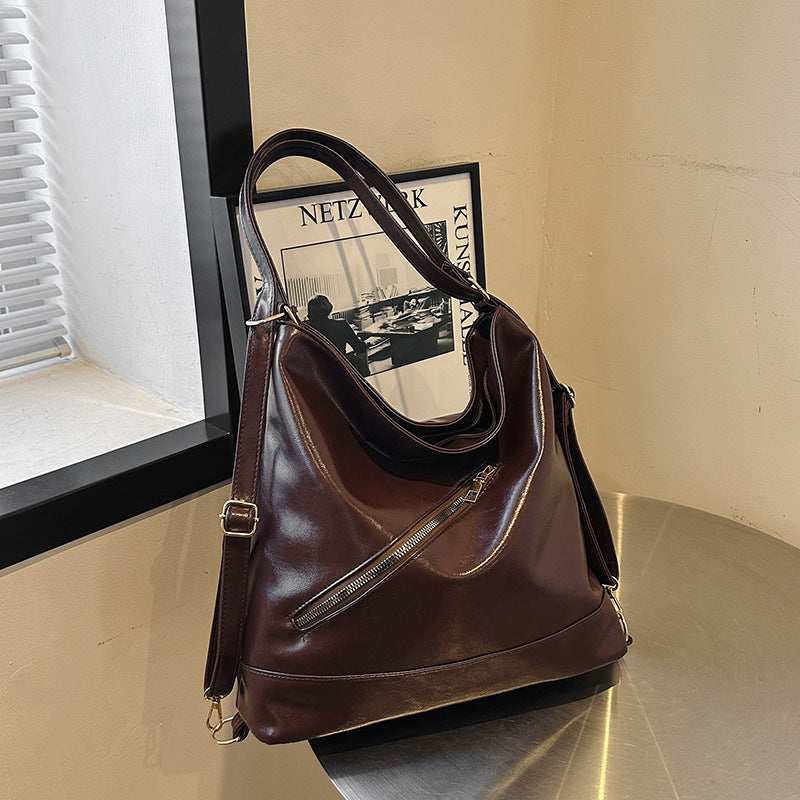 Retro Commuter Texture Large Capacity Korean Style Messenger Bag