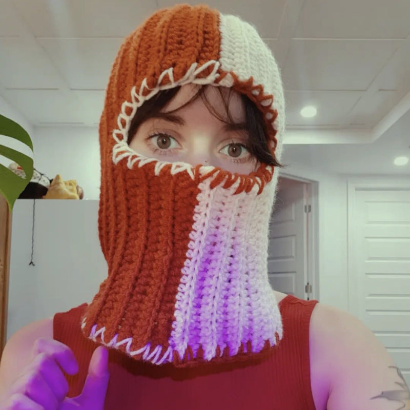 Pullover Windproof Neck Protection Handmade Knitted Hat
