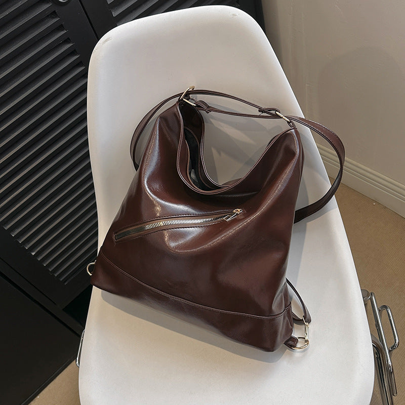 Retro Commuter Texture Large Capacity Korean Style Messenger Bag