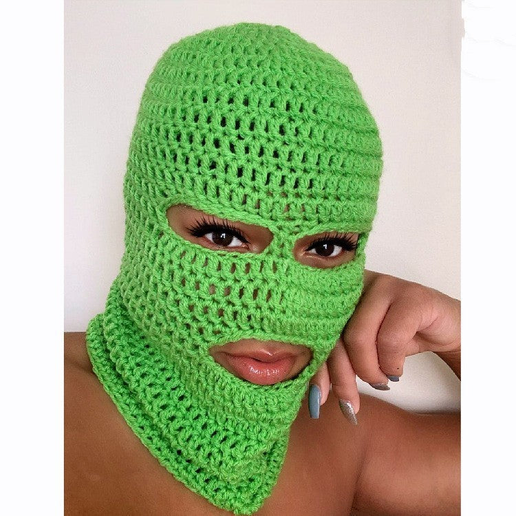Pullover Windproof Neck Protection Handmade Knitted Hat