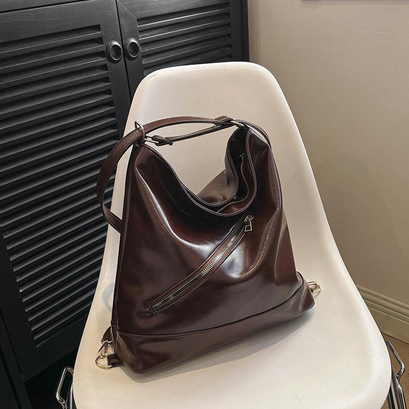 Retro Commuter Texture Large Capacity Korean Style Messenger Bag