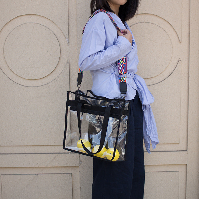 Women's Pvc Shoulder Messenger Bag Transparent