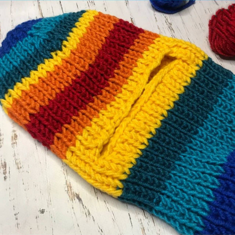 Pullover Windproof Neck Protection Handmade Knitted Hat