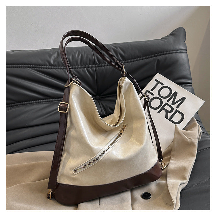 Retro Commuter Texture Large Capacity Korean Style Messenger Bag