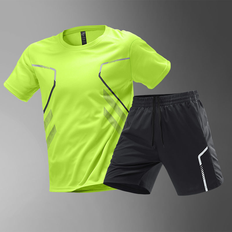 Men's T-shirts Sports Running T-shirt Color Block Men Quick-drying Breathable Short Sleeve Round Neck Active Tee Outdoor Workout