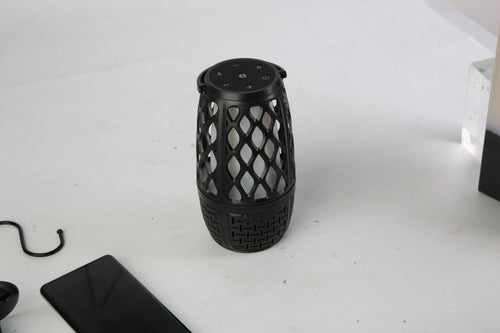 1Pc 4 In 1 Wireless 5.3 Outdoor Speaker IPX5 Waterproof Patio Speaker LED Flame Speaker With 3 Flame Light Modes Hook Stake Wall Mount Holder Sync Up To 1,00 Speakers