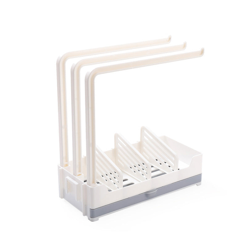 Drain Rack Sponge Storage Rack with Tray Perforation-free Vertical Wall Hanging Rag Rack for Kitchen Supplies