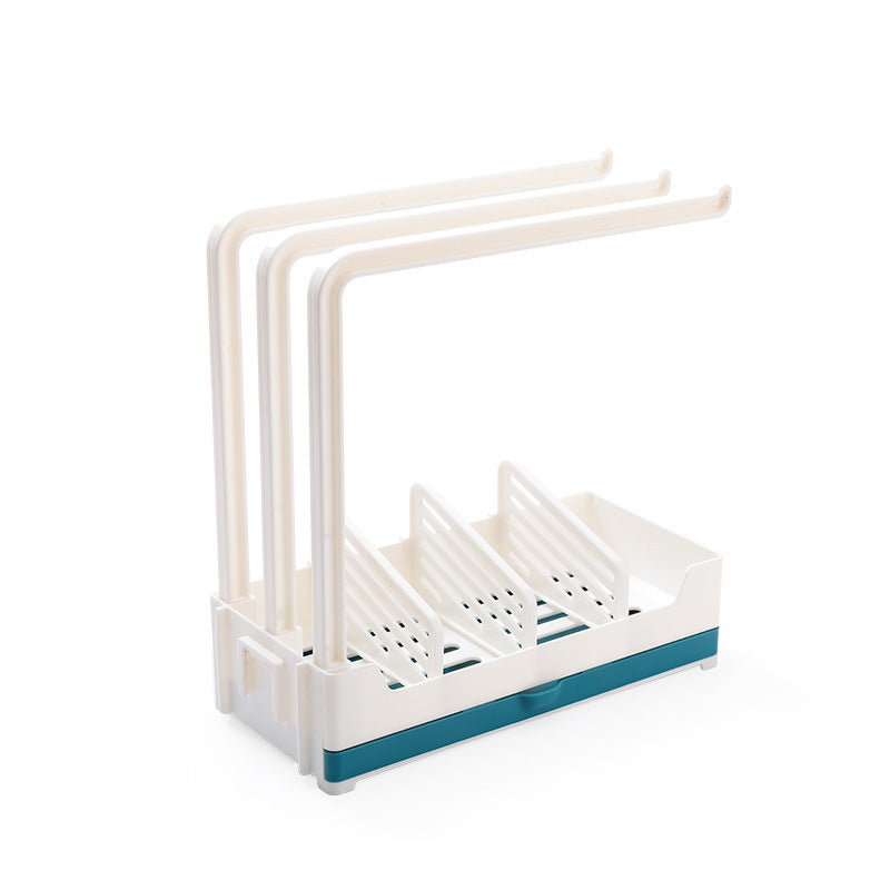 Drain Rack Sponge Storage Rack with Tray Perforation-free Vertical Wall Hanging Rag Rack for Kitchen Supplies