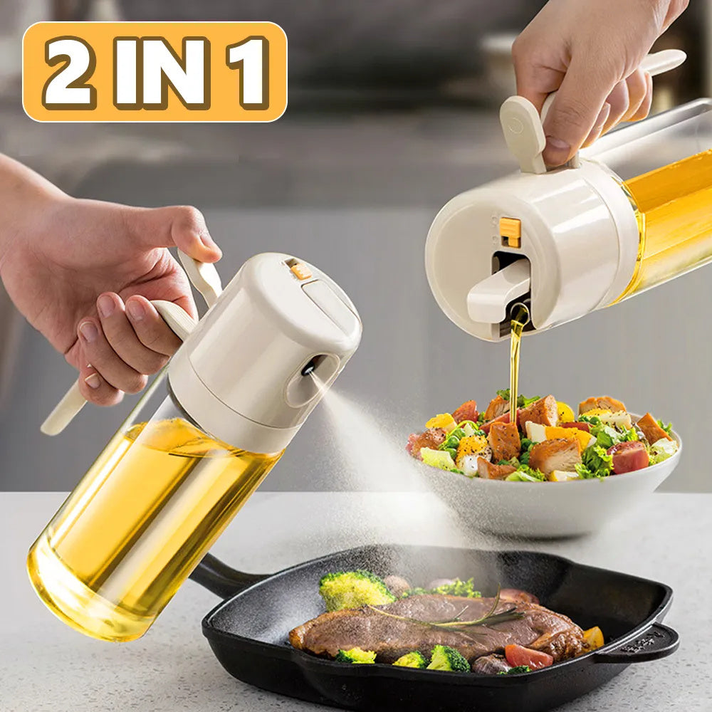 2 in 1 Ölsprühflasche BBQ Speiseölspender Olivenölausgießer Sprüher Kü – POPSHELF