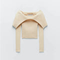 New Style Big Lapel Solid Color Sweater For Autumn And Winter