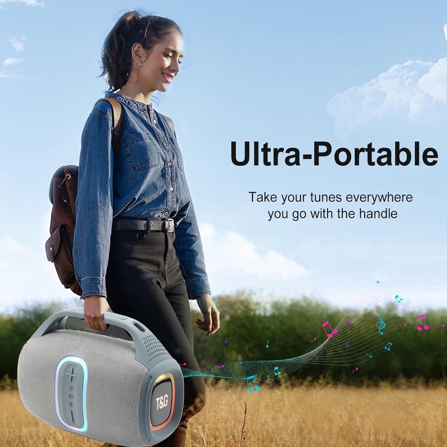 Portable Speakers Boombox Speaker With Dynamic Colourful LED