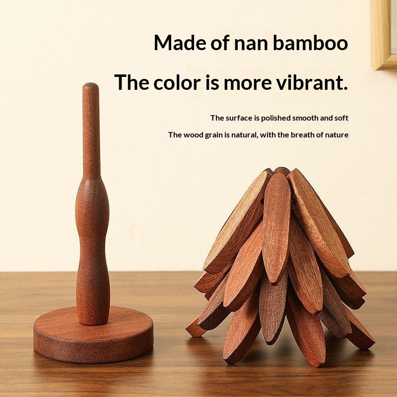 Tree Design Stand Wooden Trivets Decorative Anti Scald Heat Resistant Table Mat Coaster Wood Placemats Pot Table Heat Insulation Pad