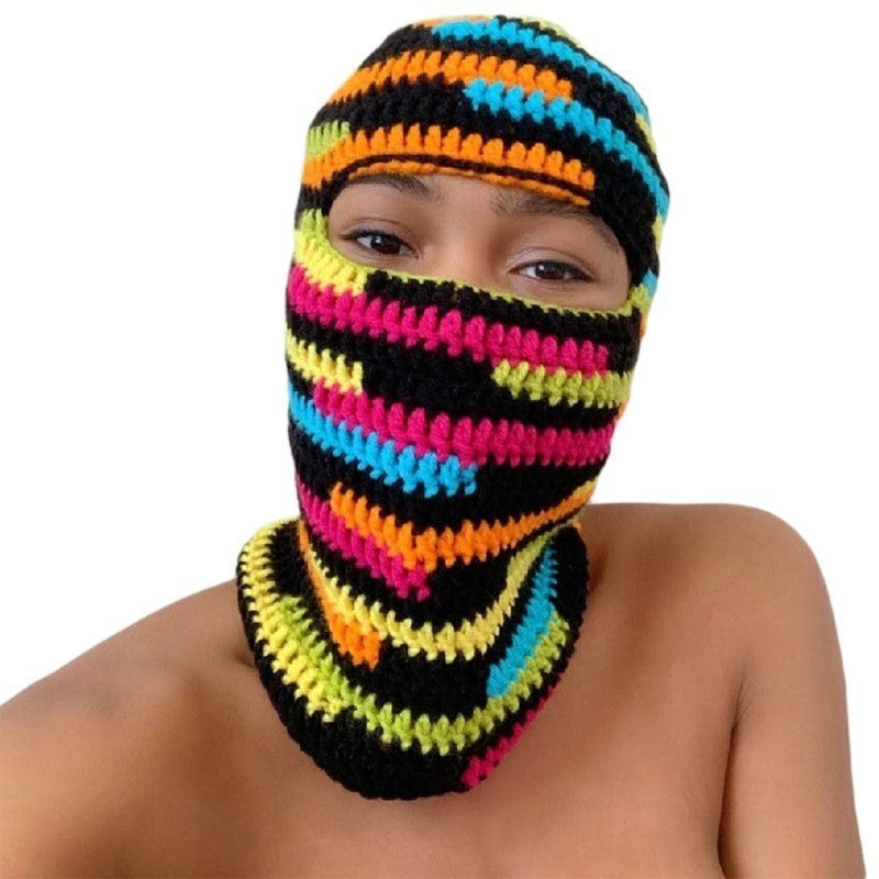 Pullover Windproof Neck Protection Handmade Knitted Hat